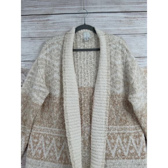 Joie Open Front Southwest Duster Cardigan Sweater Womens Large Cream Beige - Picture 3 of 12